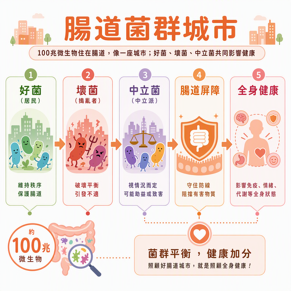 腸道菌群城市資訊圖表