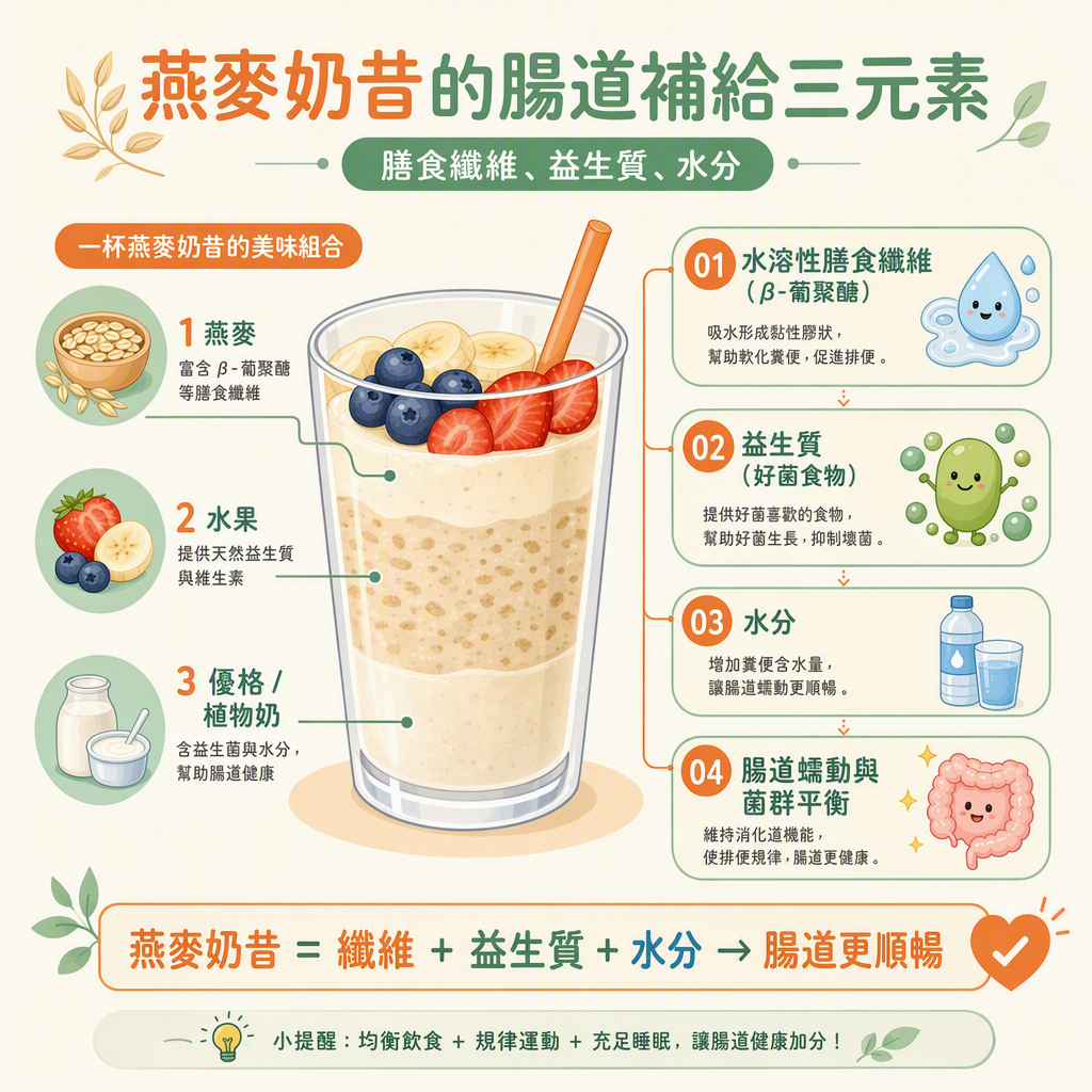 燕麥奶昔腸道補給圖解