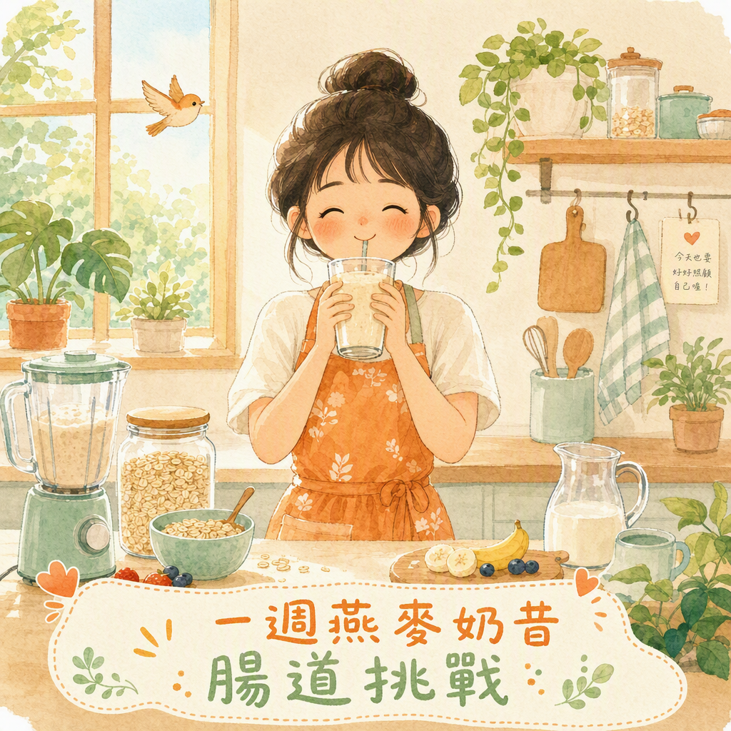 早晨廚房喝燕麥奶昔插畫