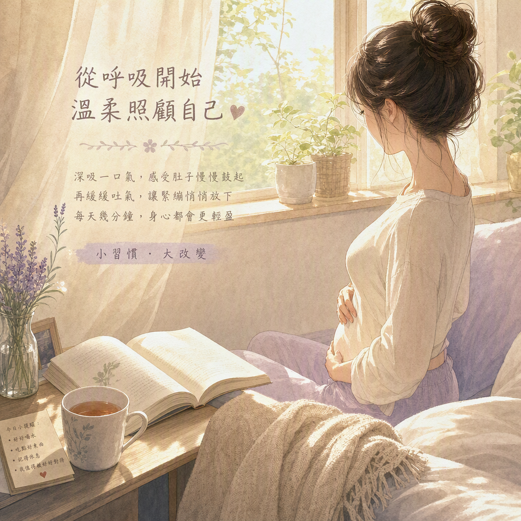 窗邊腹式呼吸熱茶盆栽