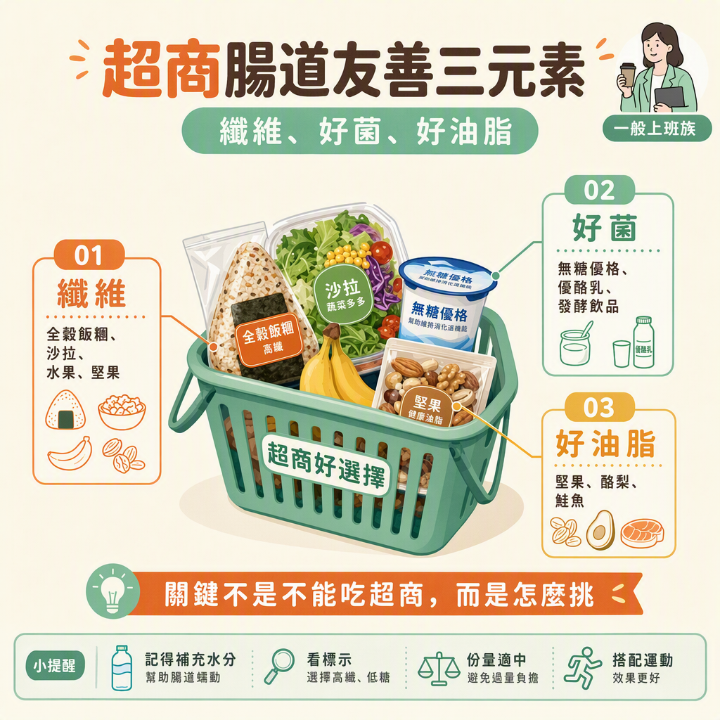 腸道友善三元素纖維好菌油脂圖