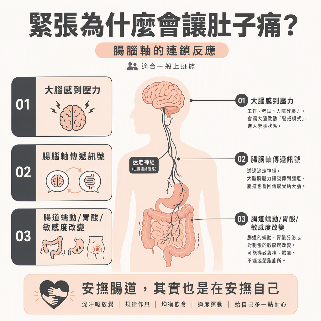 腸腦軸緊張連鎖反應圖
