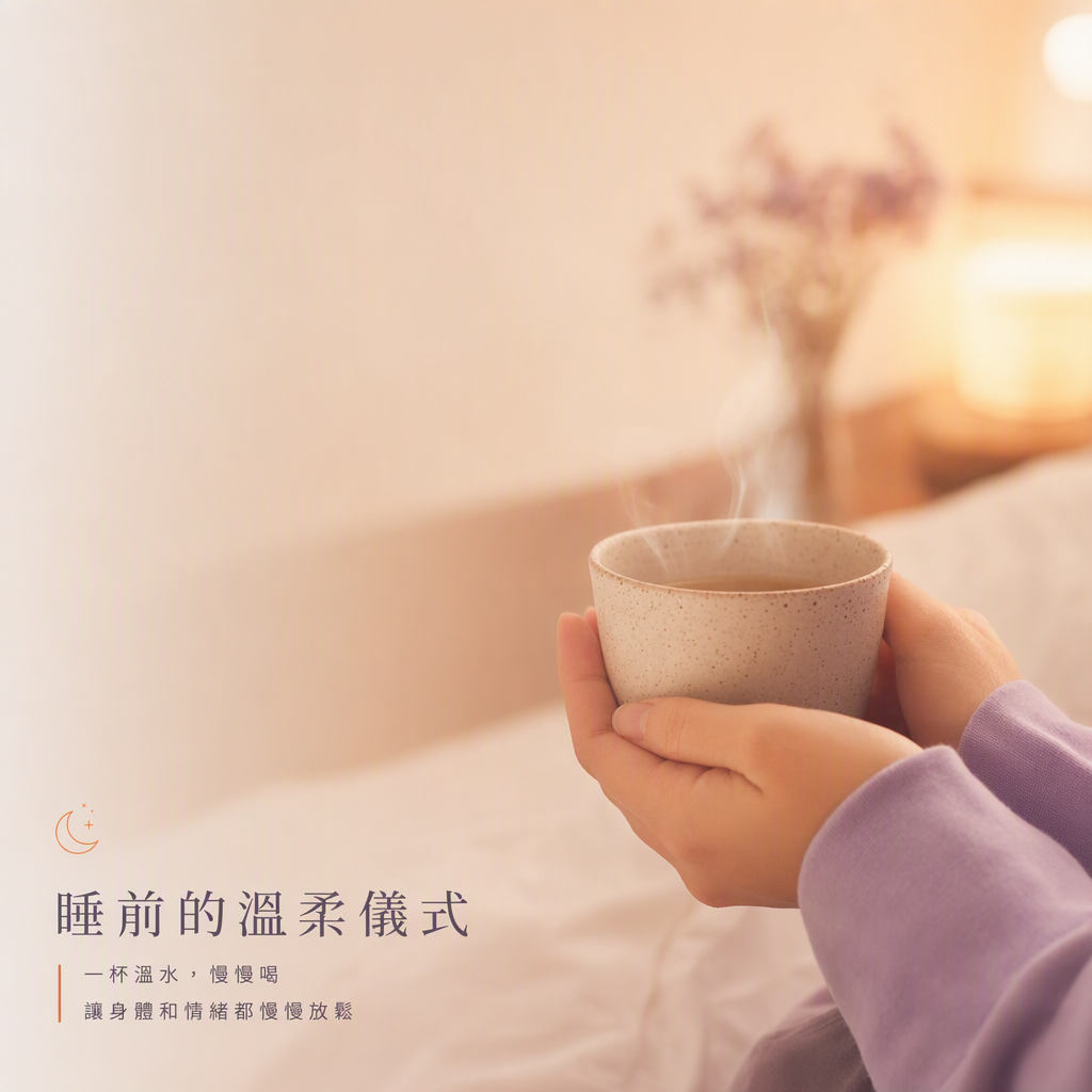 睡前溫水杯特寫