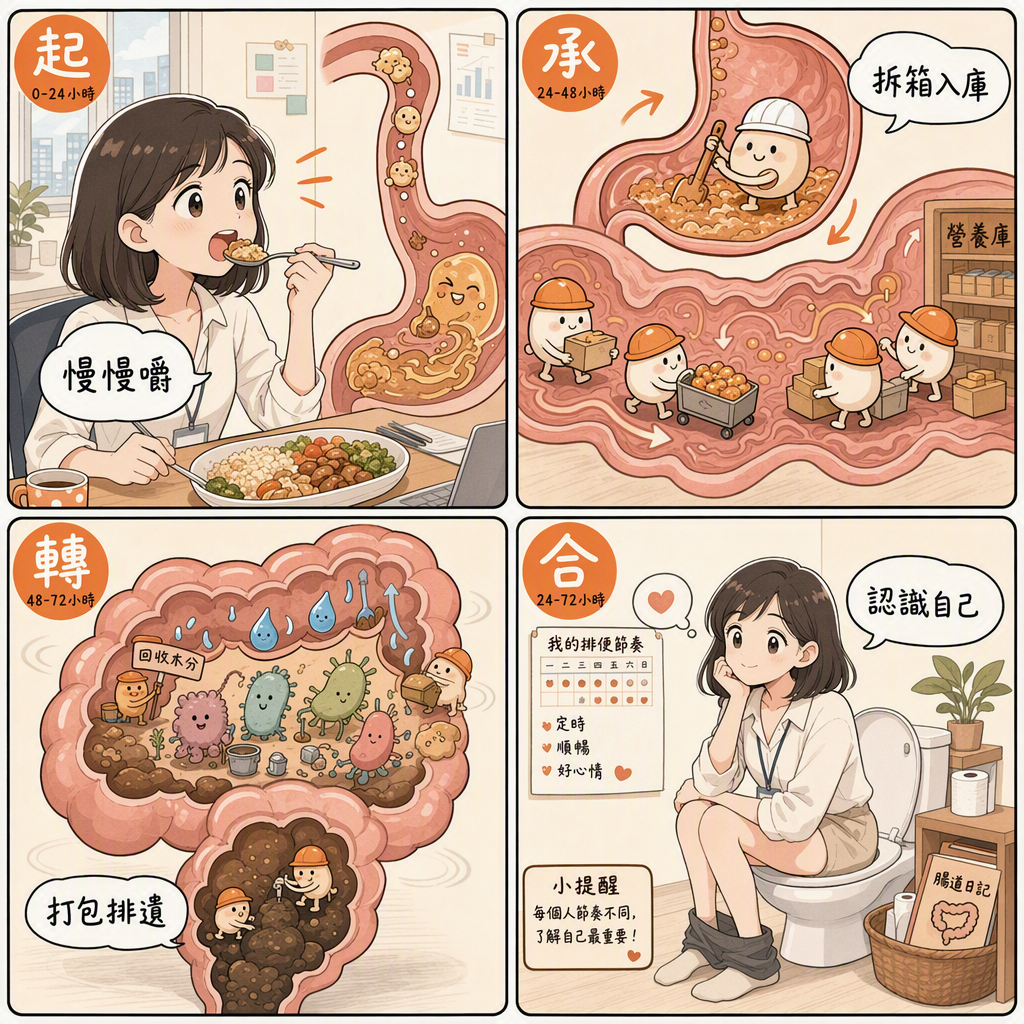 食物24-72小時旅程4格漫畫