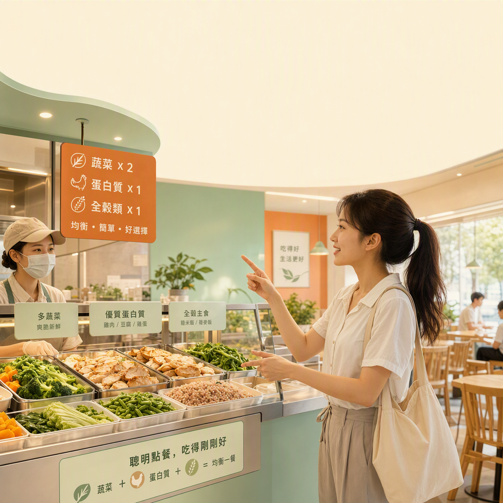 便當店點餐,明亮電影感場景