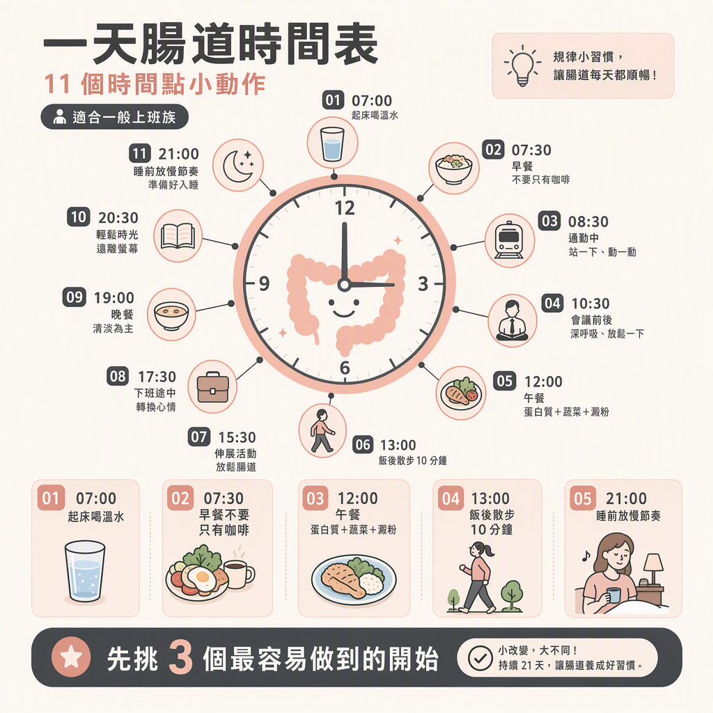 一天11個時間點腸道小動作教學