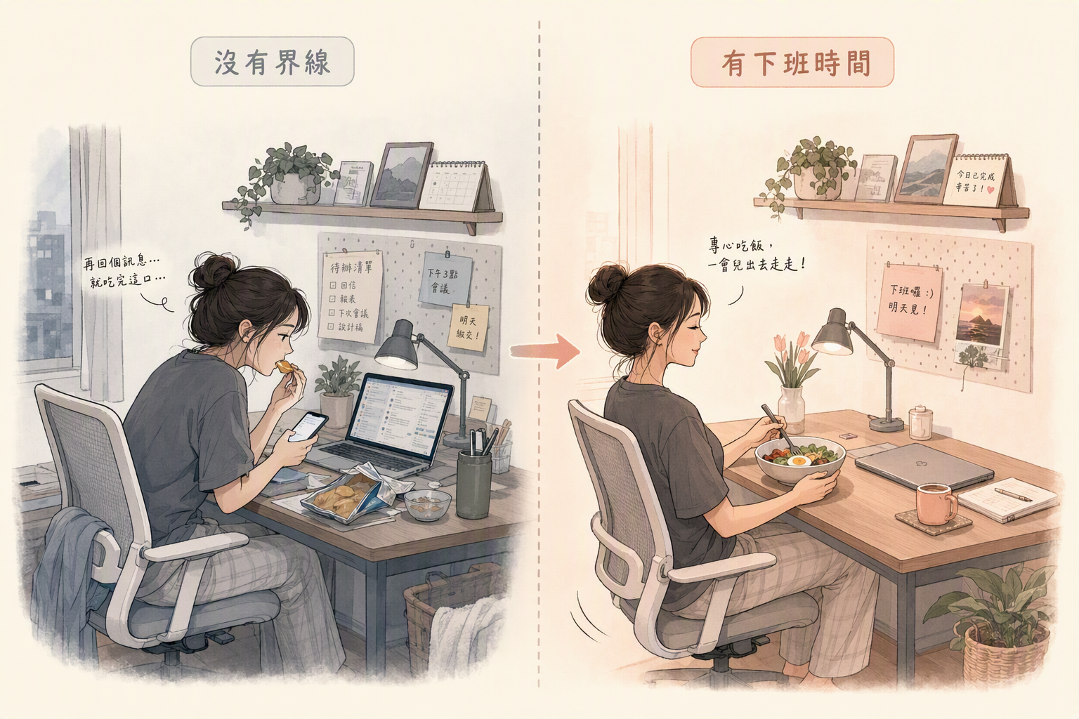 久坐邊吃與專心關機對比