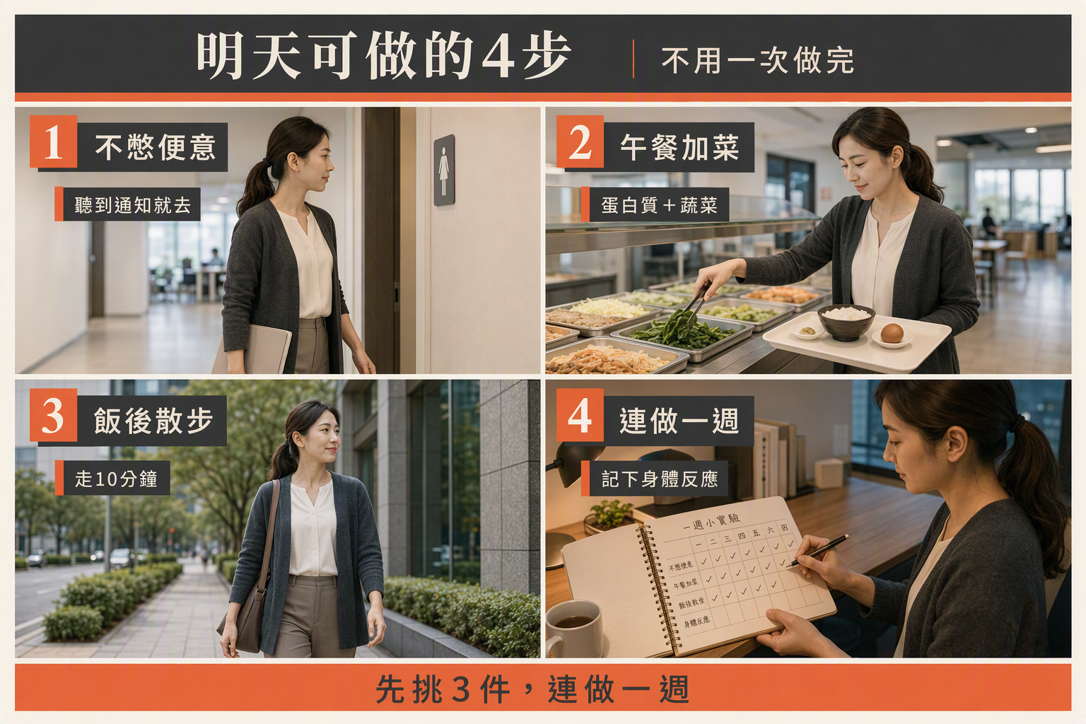 不憋便意午餐加菜飯後散步