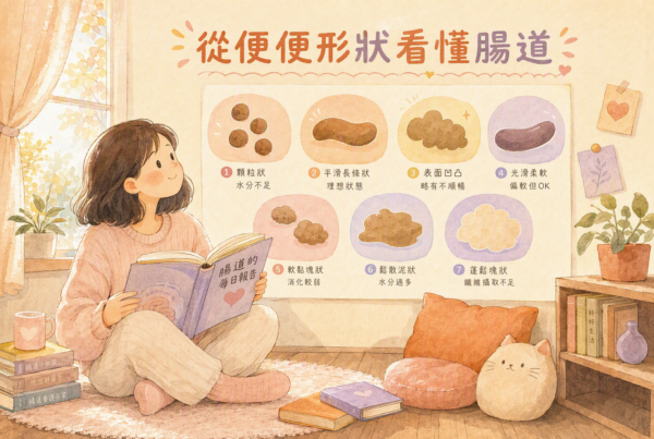 亞洲女性繪本觀察排便
