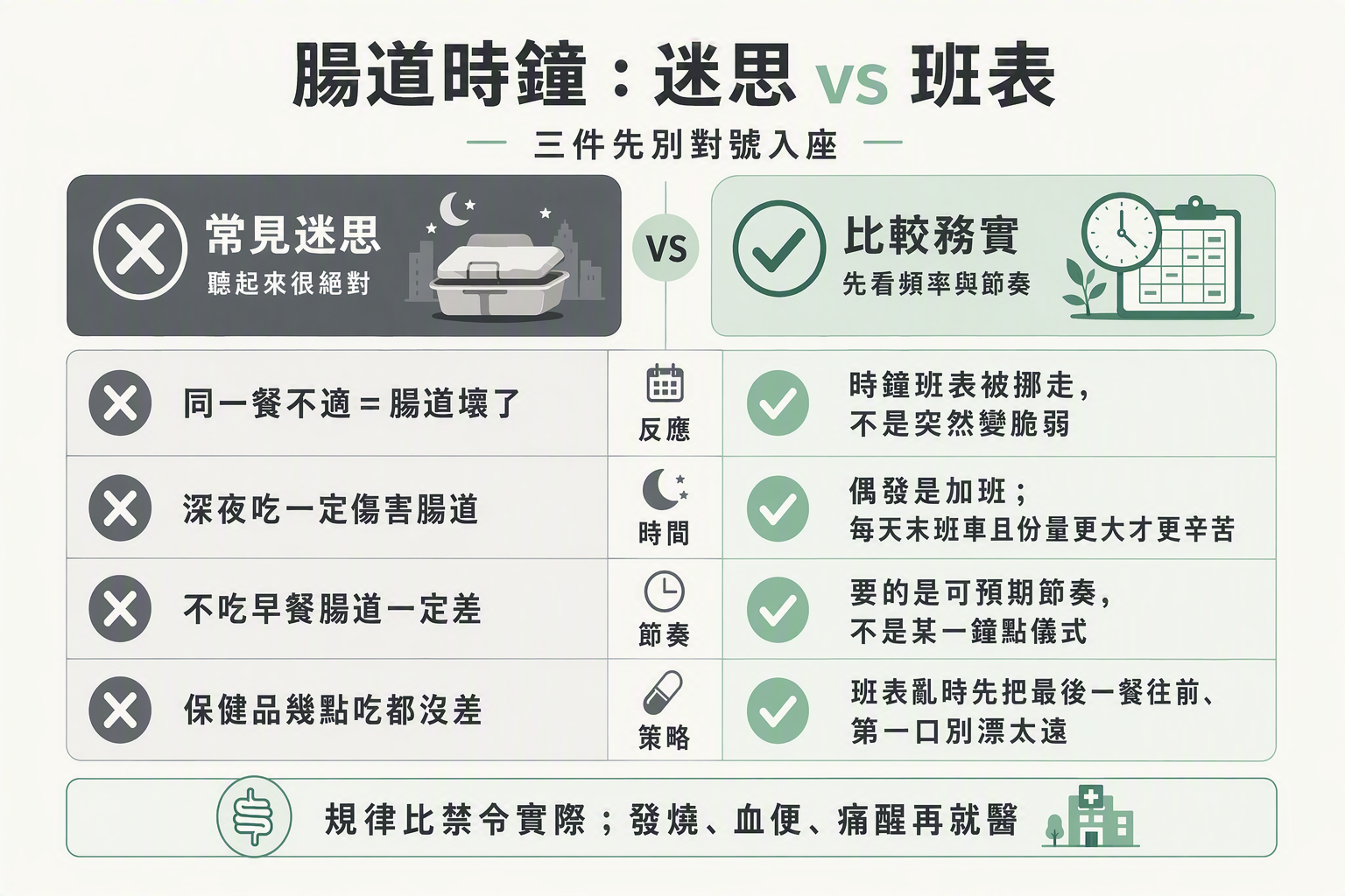 腸道時鐘迷思對照務實班表