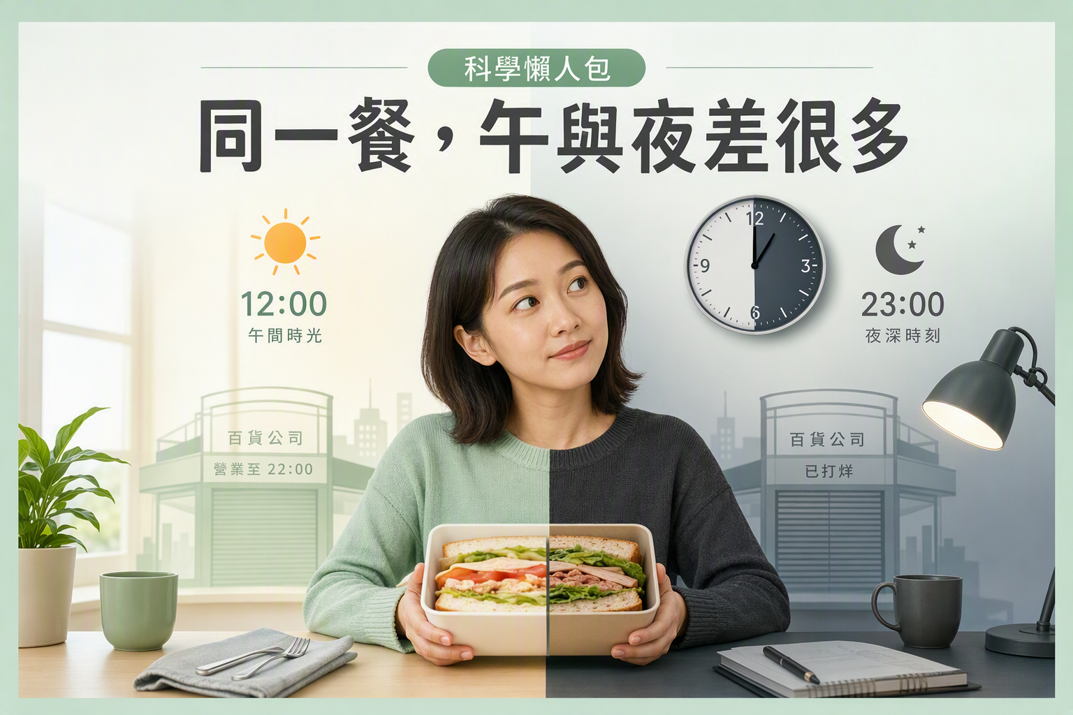 亞洲女性便當時鐘看腸道時鐘