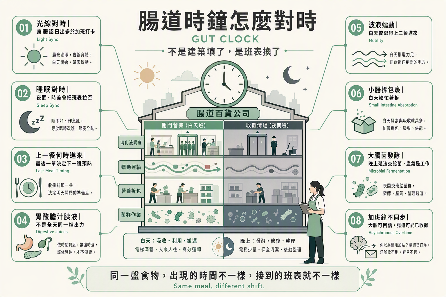 腸道百貨公司班表與時鐘