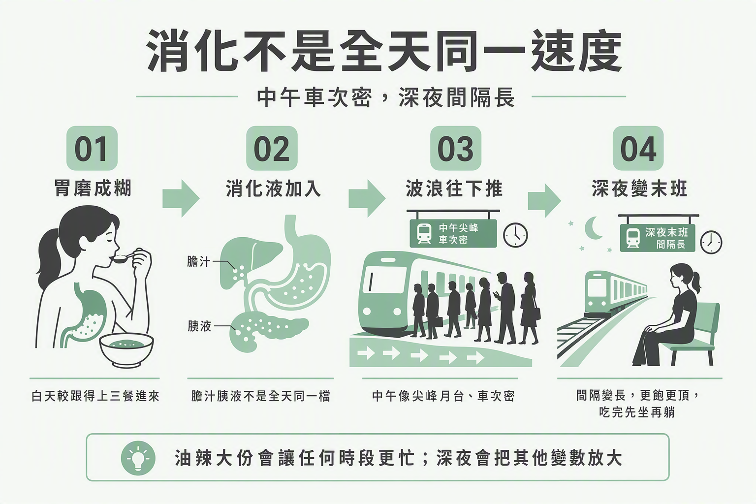 消化四步中午車次密深夜末班