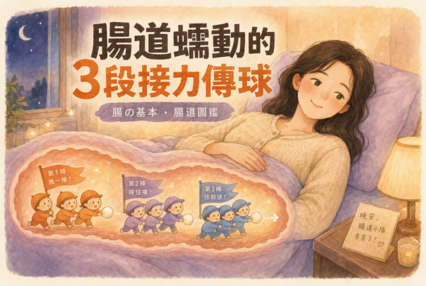 躺床手放肚皮腸道蠕動