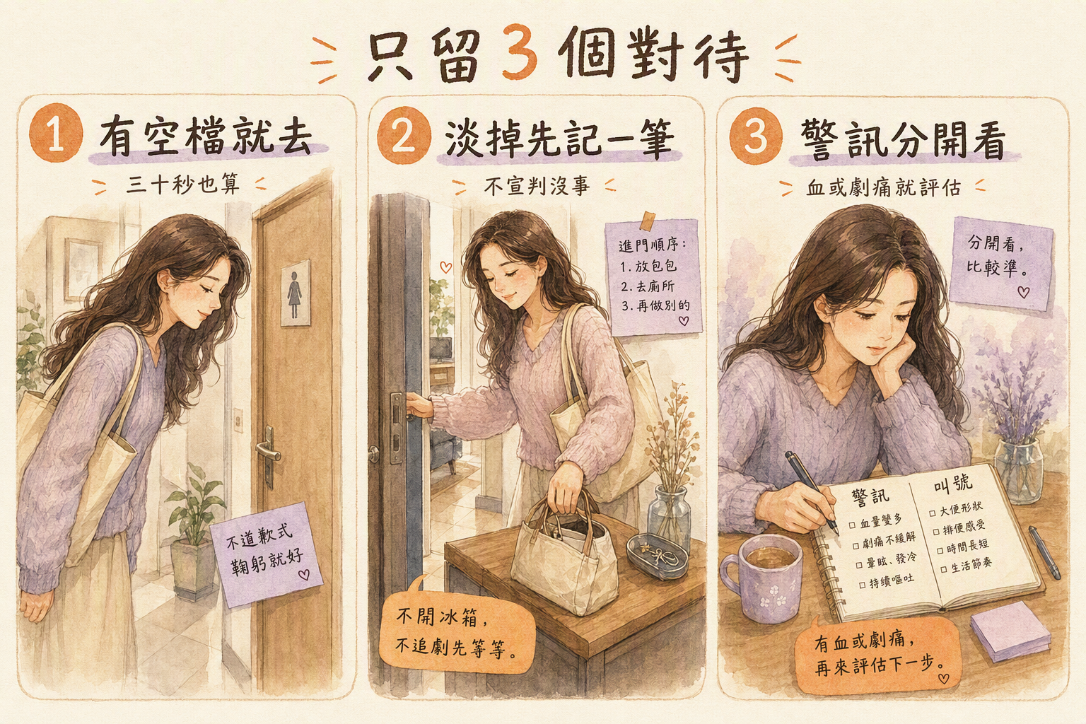 同一人三格:空檔、淡掉記一筆、